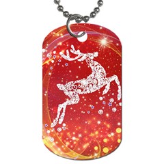 Background Reindeer Christmas Dog Tag (two Sides) by Nexatart