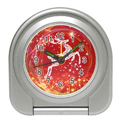 Background Reindeer Christmas Travel Alarm Clocks by Nexatart