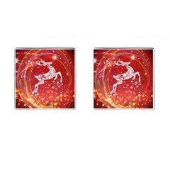 Background Reindeer Christmas Cufflinks (square) by Nexatart