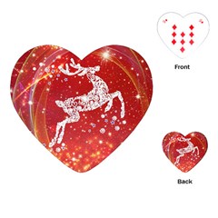 Background Reindeer Christmas Playing Cards (heart)  by Nexatart