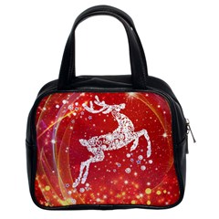 Background Reindeer Christmas Classic Handbags (2 Sides) by Nexatart