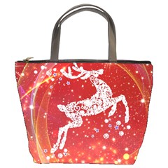 Background Reindeer Christmas Bucket Bags by Nexatart