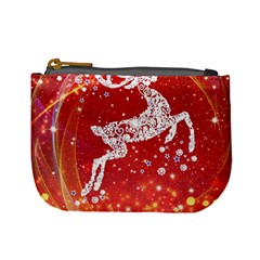 Background Reindeer Christmas Mini Coin Purses by Nexatart