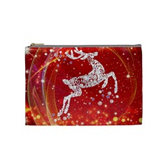 Background Reindeer Christmas Cosmetic Bag (medium)  by Nexatart