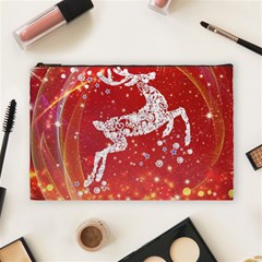 Background Reindeer Christmas Cosmetic Bag (large)  by Nexatart