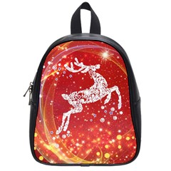 Background Reindeer Christmas School Bags (small)  by Nexatart