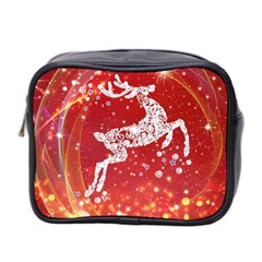 Background Reindeer Christmas Mini Toiletries Bag 2-side by Nexatart