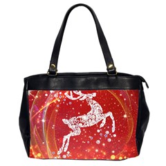 Background Reindeer Christmas Office Handbags (2 Sides)  by Nexatart