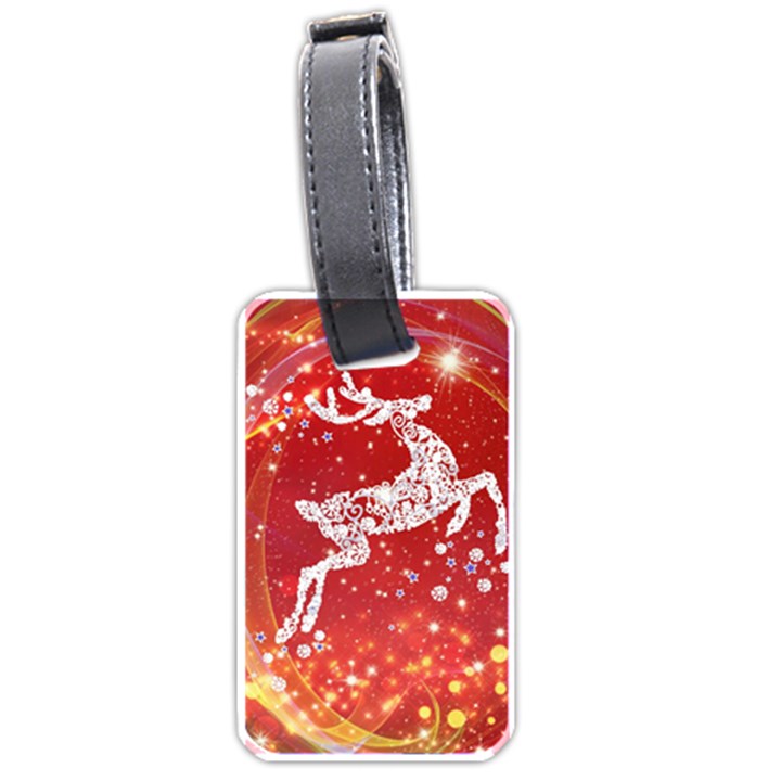 Background Reindeer Christmas Luggage Tags (One Side) 