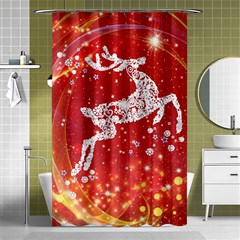 Background Reindeer Christmas Shower Curtain 48  X 72  (small)  by Nexatart