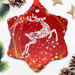 Background Reindeer Christmas Ornament (snowflake) by Nexatart