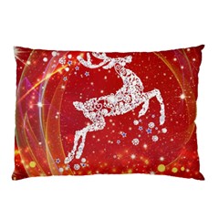 Background Reindeer Christmas Pillow Case (two Sides) by Nexatart