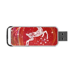 Background Reindeer Christmas Portable Usb Flash (one Side) by Nexatart