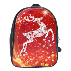 Background Reindeer Christmas School Bags (xl)  by Nexatart