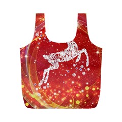 Background Reindeer Christmas Full Print Recycle Bags (m)  by Nexatart