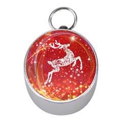 Background Reindeer Christmas Mini Silver Compasses by Nexatart