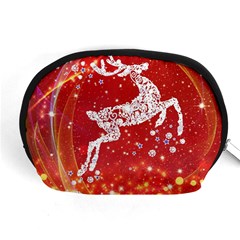 Background Reindeer Christmas Accessory Pouches (medium)  by Nexatart