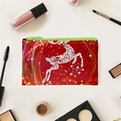 Background Reindeer Christmas Cosmetic Bag (xs) by Nexatart