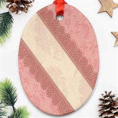 Background Pink Great Floral Design Ornament (oval) by Nexatart