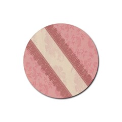 Background Pink Great Floral Design Rubber Coaster (round)  by Nexatart