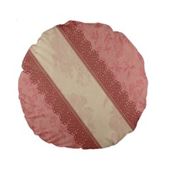 Background Pink Great Floral Design Standard 15  Premium Round Cushions by Nexatart