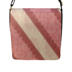 Background Pink Great Floral Design Flap Messenger Bag (l)  by Nexatart