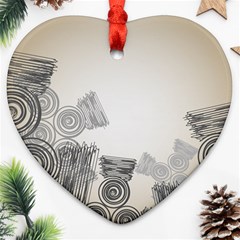 Background Retro Abstract Pattern Heart Ornament (two Sides) by Nexatart