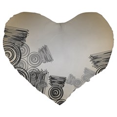 Background Retro Abstract Pattern Large 19  Premium Heart Shape Cushions by Nexatart