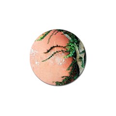 Background Stone Wall Pink Tree Golf Ball Marker (4 Pack) by Nexatart