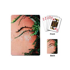 Background Stone Wall Pink Tree Playing Cards (mini)  by Nexatart