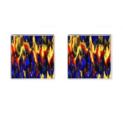 Banner Header Plasma Fractal Cufflinks (square) by Nexatart