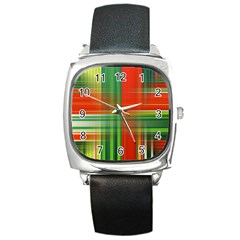 Background Texture Structure Green Square Metal Watch by Nexatart