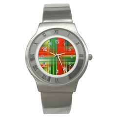 Background Texture Structure Green Stainless Steel Watch by Nexatart