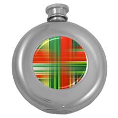 Background Texture Structure Green Round Hip Flask (5 Oz) by Nexatart