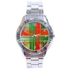 Background Texture Structure Green Stainless Steel Analogue Watch by Nexatart