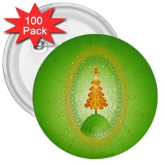 Beautiful Christmas Tree Design 3  Buttons (100 Pack)  by Nexatart