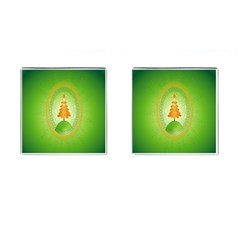 Beautiful Christmas Tree Design Cufflinks (square) by Nexatart