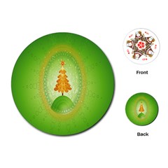 Beautiful Christmas Tree Design Playing Cards (round)  by Nexatart