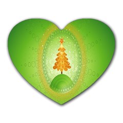 Beautiful Christmas Tree Design Heart Mousepads by Nexatart