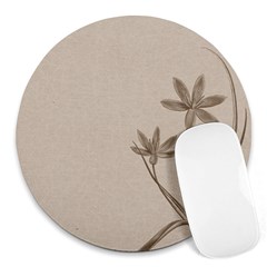 Background Vintage Drawing Sepia Round Mousepads by Nexatart