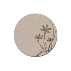 Background Vintage Drawing Sepia Magnet 3  (round) by Nexatart