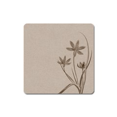 Background Vintage Drawing Sepia Square Magnet by Nexatart