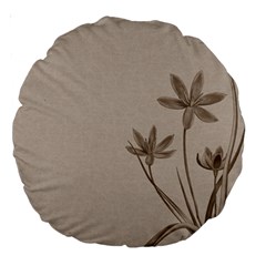 Background Vintage Drawing Sepia Large 18  Premium Round Cushions by Nexatart