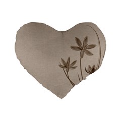 Background Vintage Drawing Sepia Standard 16  Premium Heart Shape Cushions by Nexatart