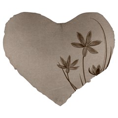 Background Vintage Drawing Sepia Large 19  Premium Flano Heart Shape Cushions by Nexatart