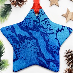 Background Tissu Fleur Bleu Ornament (star) by Nexatart