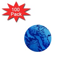 Background Tissu Fleur Bleu 1  Mini Buttons (100 Pack)  by Nexatart