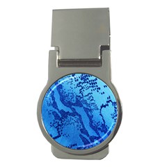 Background Tissu Fleur Bleu Money Clips (round)  by Nexatart