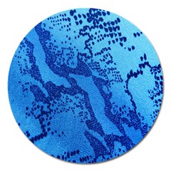 Background Tissu Fleur Bleu Magnet 5  (round) by Nexatart