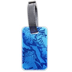 Background Tissu Fleur Bleu Luggage Tags (two Sides) by Nexatart